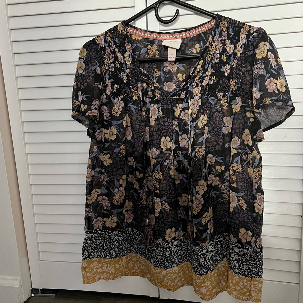 Knox Rose sheer floral top